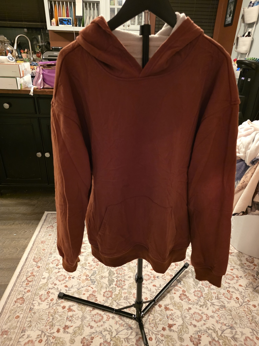 Amazon Men's Burnt Orange Hooded Pullover Sweatshirt